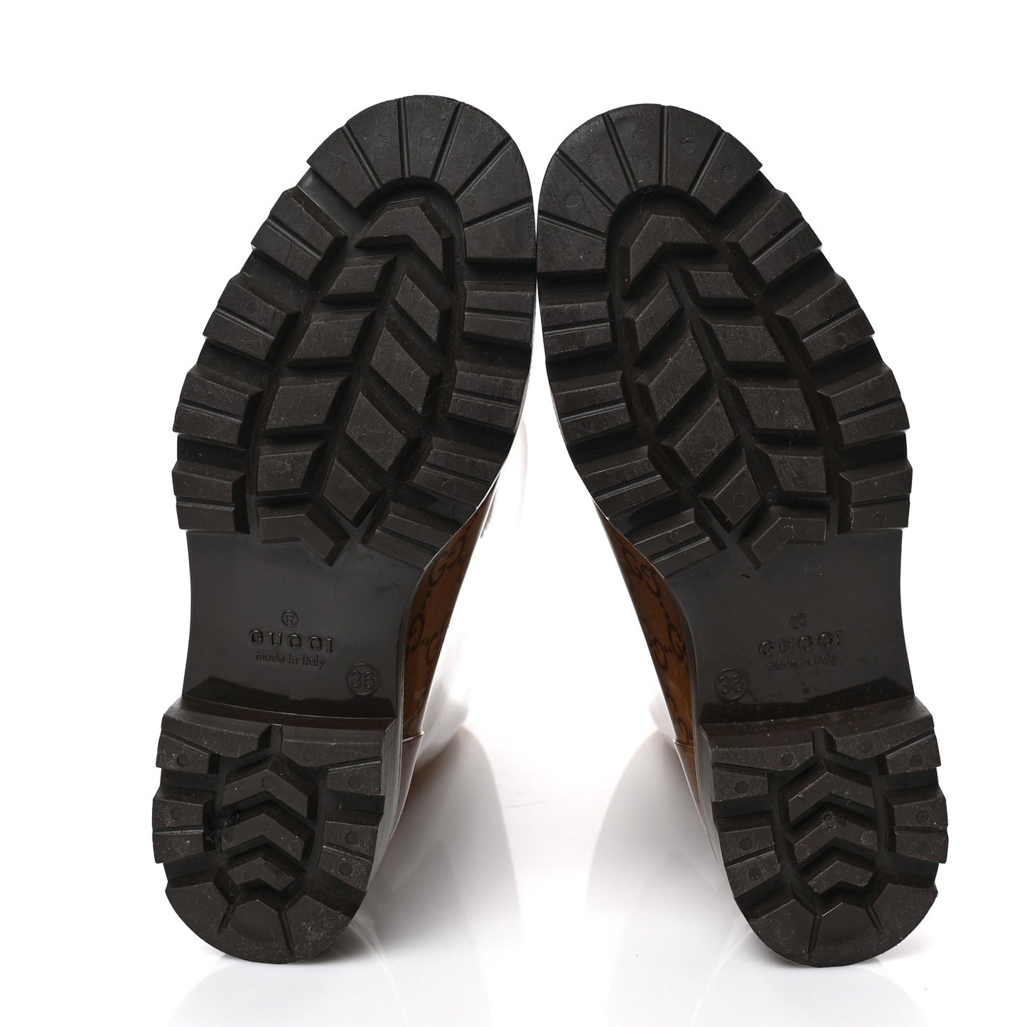 Rubber Monogram Edinburg Rain Boots 36 Transparent Cocoa