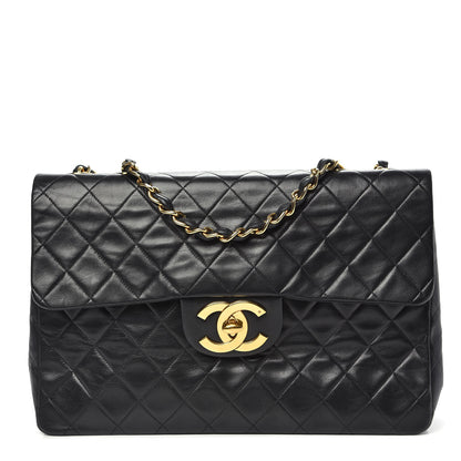 Chanel Lambskin Quilted XL Jumbo Single Flap Black 1 of 16