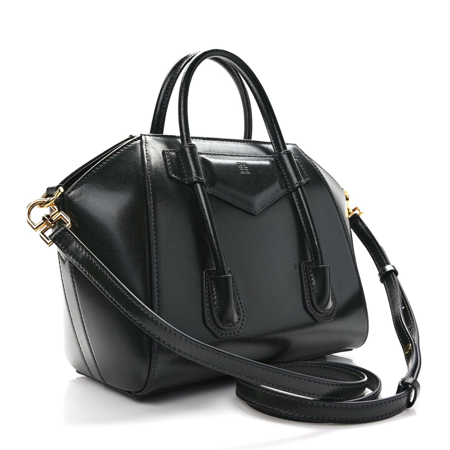 Box Calfskin Lock Antigona Shoulder Bag Green Forest