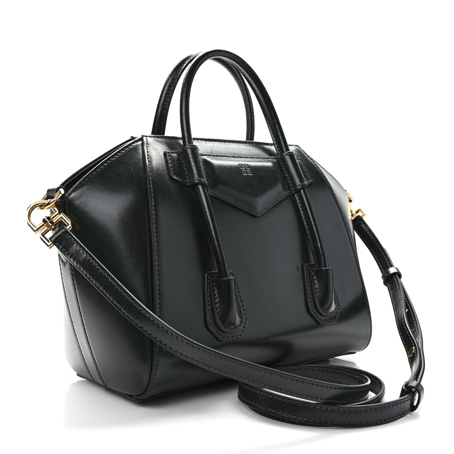 Givenchy Box Calfskin Lock Antigona Shoulder Bag Green Forest 3 of 9