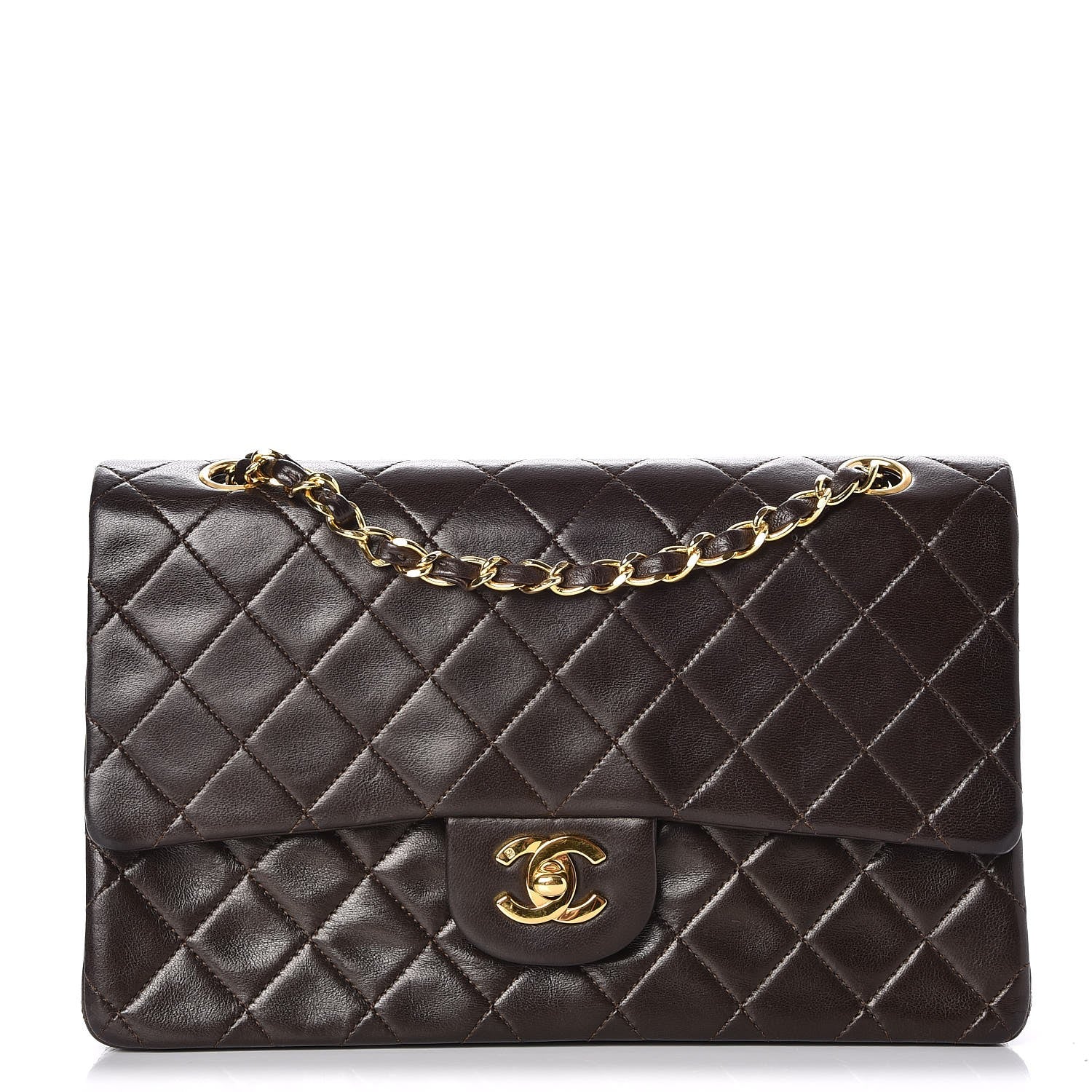 Chanel Lambskin Quilted Medium Double Flap Brown 1 of 9