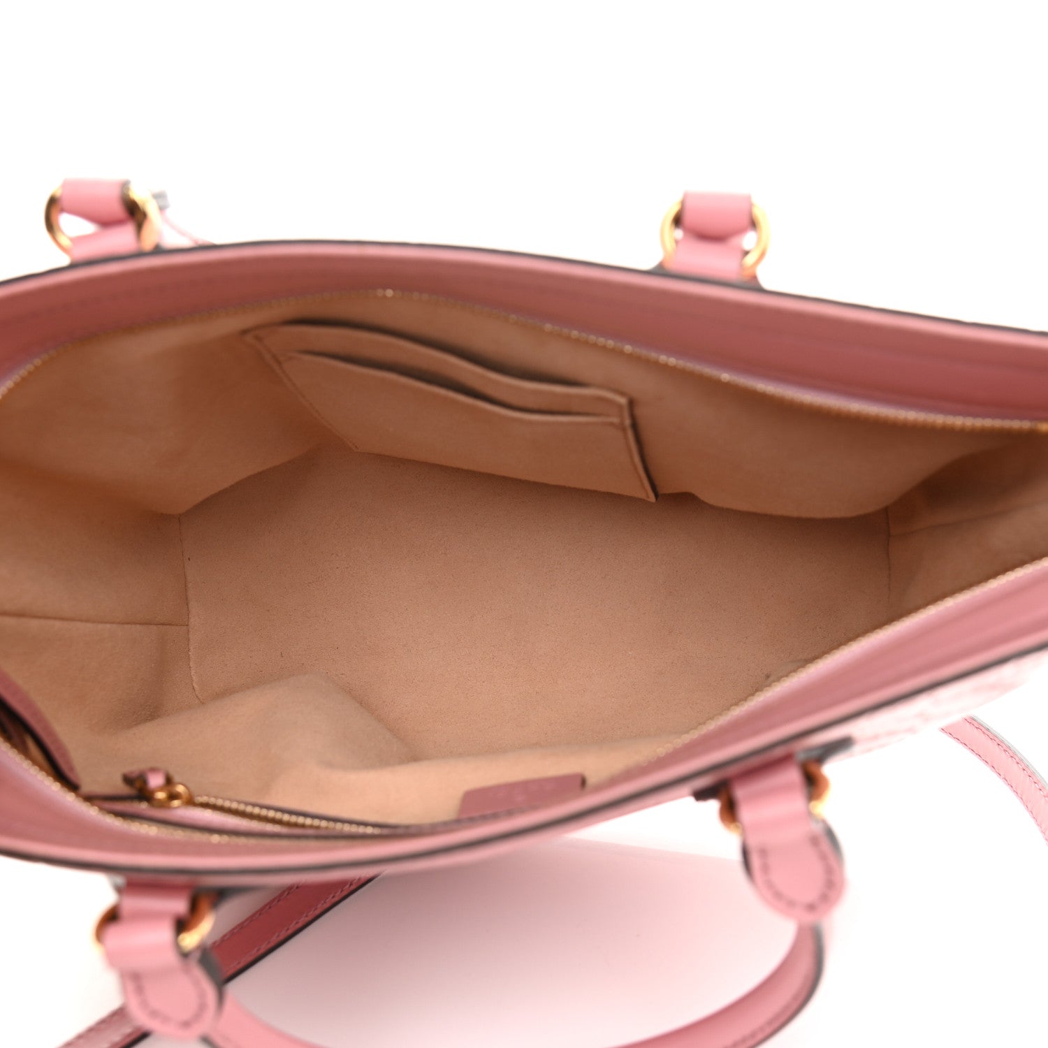 Gucci Guccissima Signature Small Zippered Bucket Tote Rose Baby Candy 4 of 10