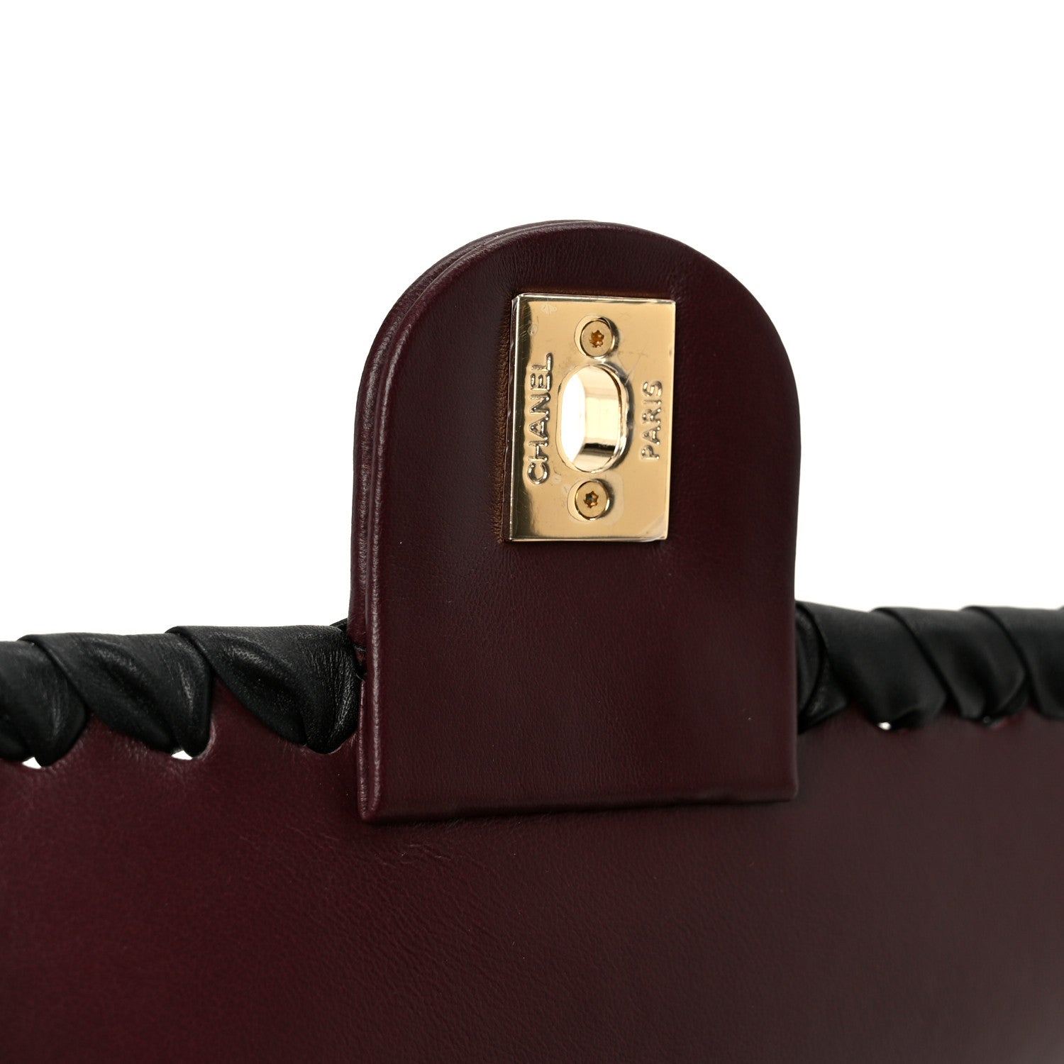 Chanel Lambskin Braided Calfskin Mini Flap Bag Dark Burgundy Black 6 of 12