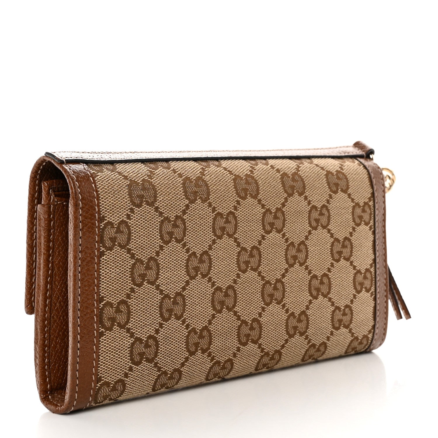 Gucci Calfskin GG Supreme Monogram Continental Wallet Beige Ebony 3 of 11