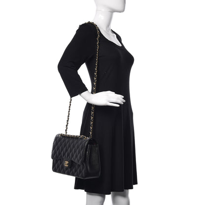 Chanel Caviar Quilted Jumbo Double Flap Black 2 of 12