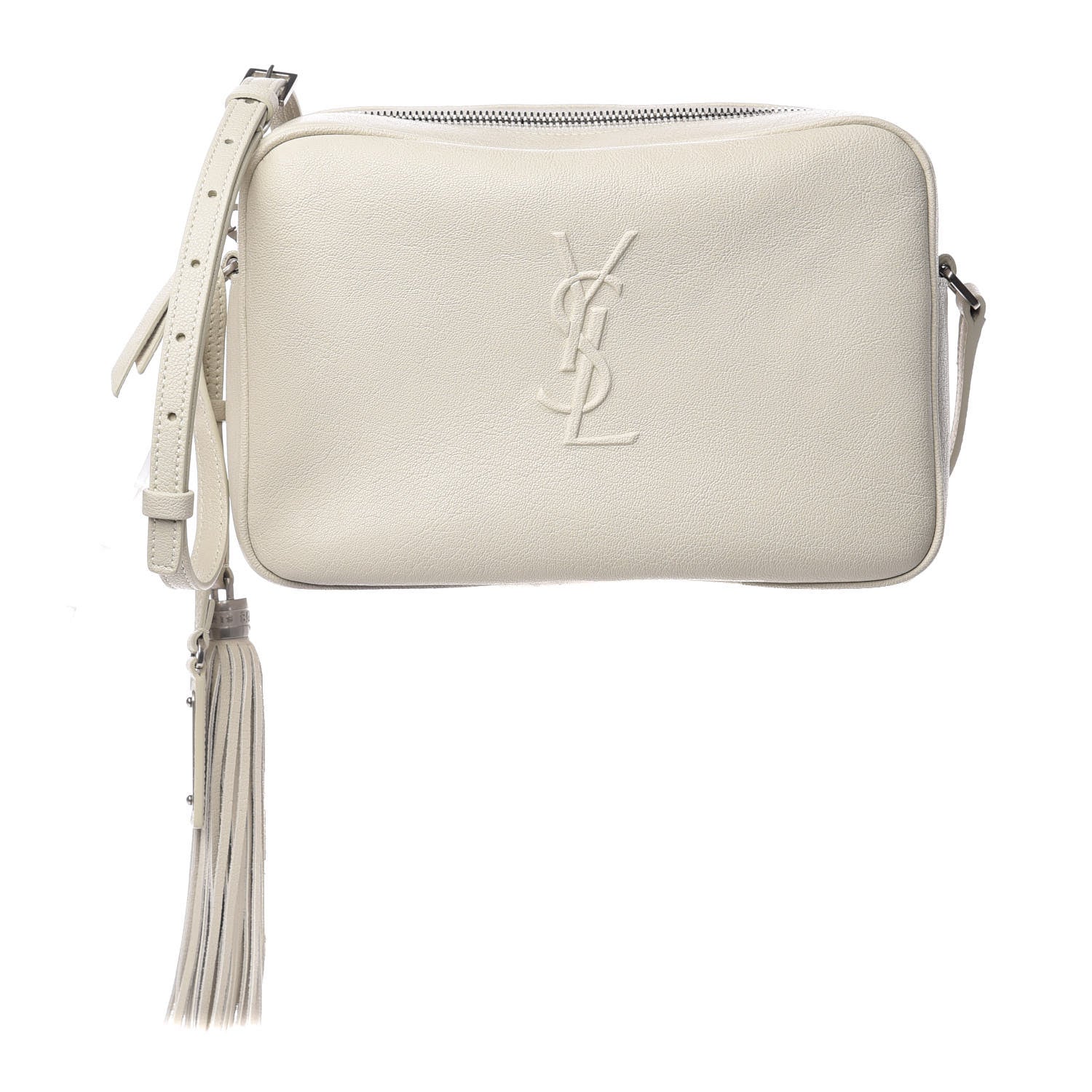 Saint Laurent Lambskin Monogram Small Lou Camera Bag Icy White 1 of 8