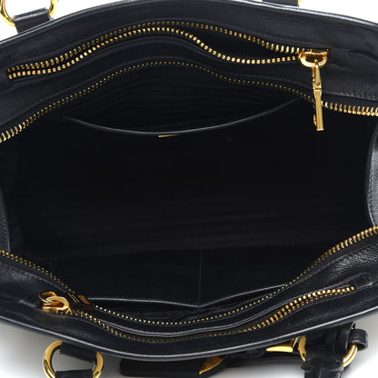 Prada Saffiano Soft Bi-Color Tote Black White 5 of 11