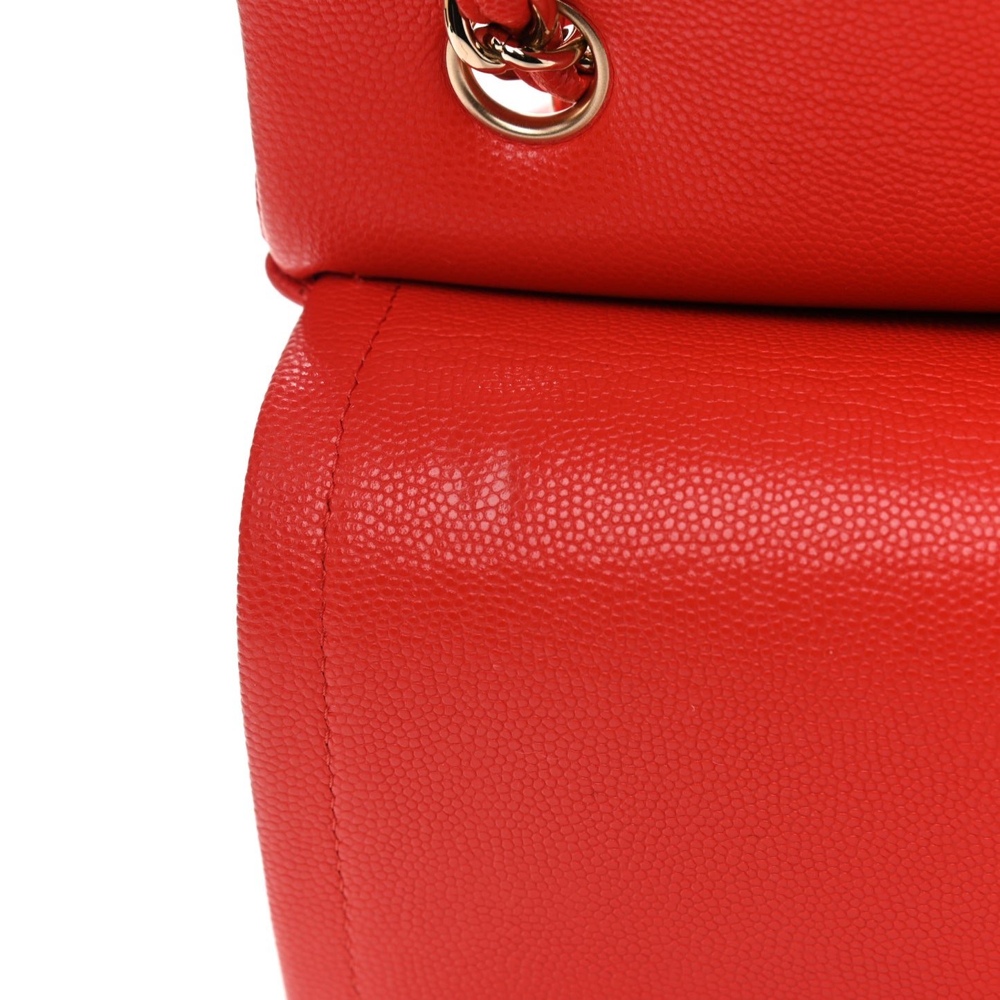 Caviar Quilted Jumbo Double Flap Red