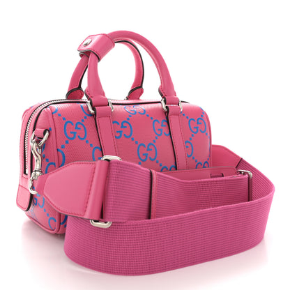 Gucci Calfskin GG Tennis Bi-Color Embossed Mini Duffle Bag Modern Fucsia Modern Blue 3 of 10