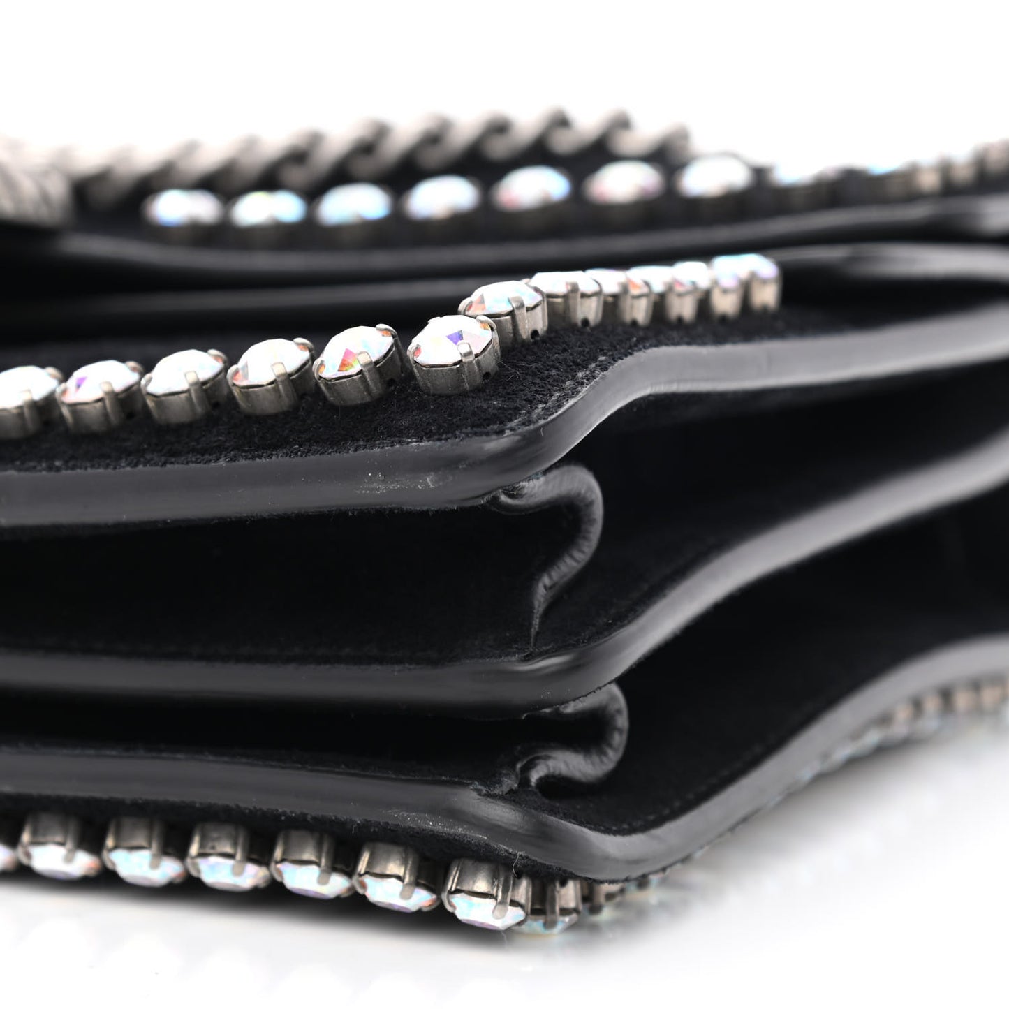 Suede Crystal Small Dionysus Shoulder Bag Black