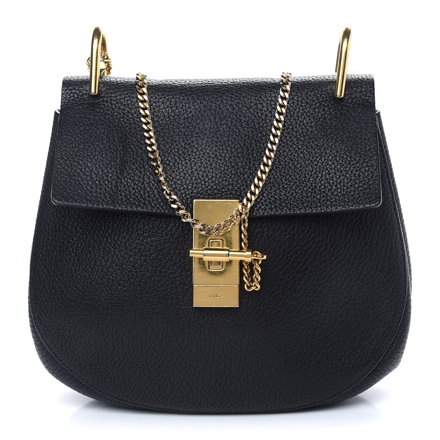 Chloe Grained Lambskin Drew Shoulder Bag Black 1 of 8