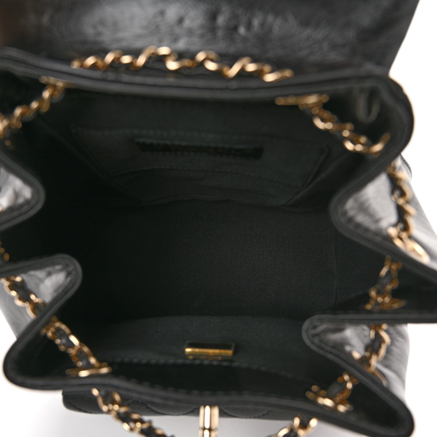 Chanel Glazed Aged Calfskin Quilted Small Duma Drawstring Backpack Black 5 of 11