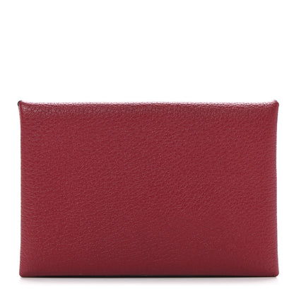 Hermes Evercolor Calvi Card Case Rouge Grenat 1 of 8