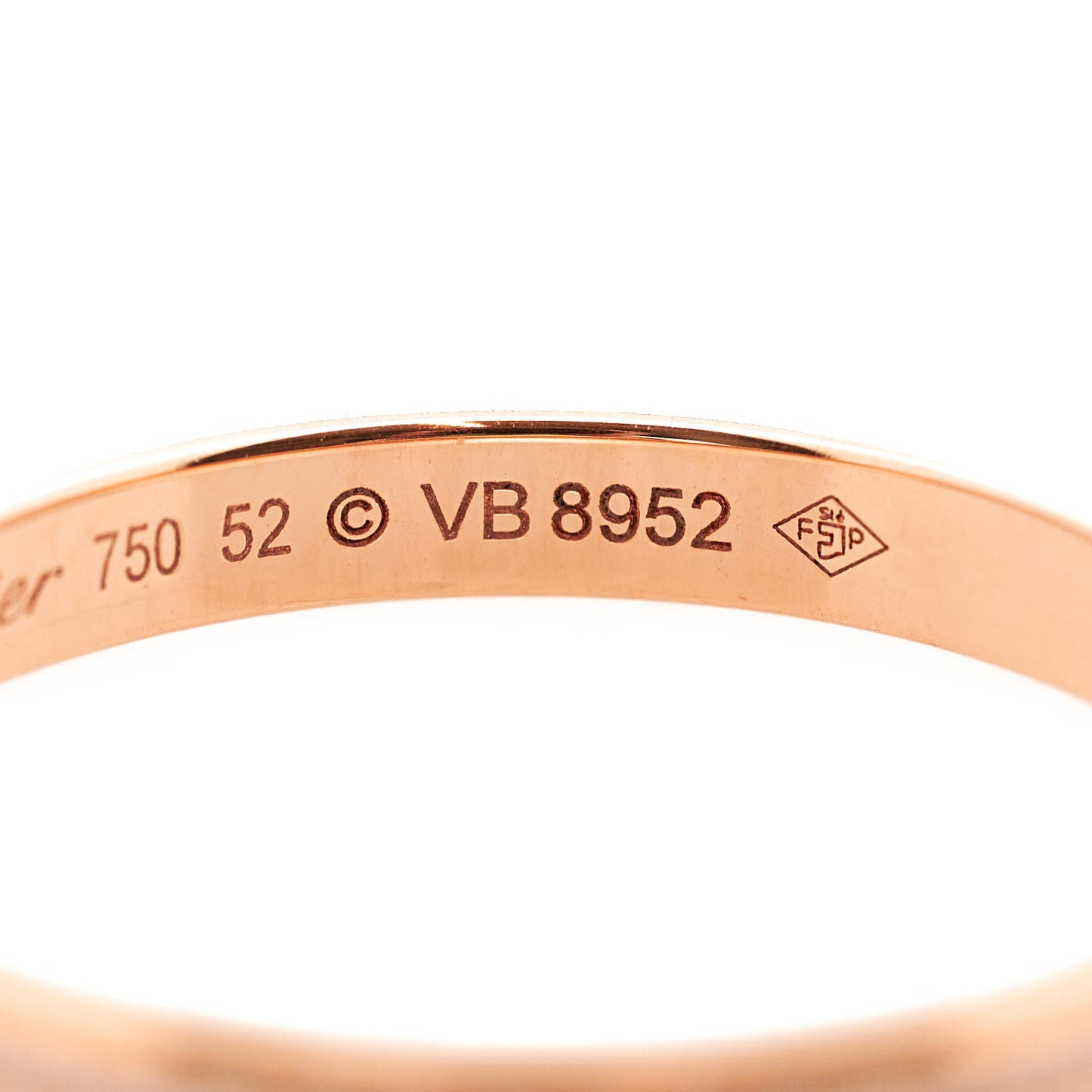 18K Pink Gold Diamond 2.3mm D'Amour Wedding Band Ring 52 6