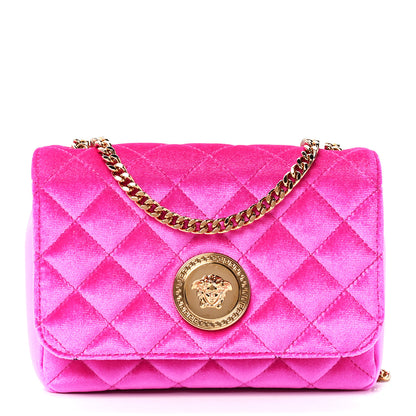 Versace Velvet Quilted Medusa Chain Crossbody Pink 1 of 12