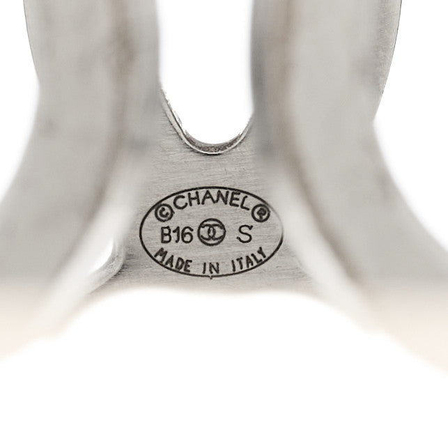 Chanel Metal CC Ring 53 6.5 Silver 5 of 5