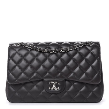 Chanel Lambskin Quilted Jumbo Double Flap Dark Grey 1 of 14