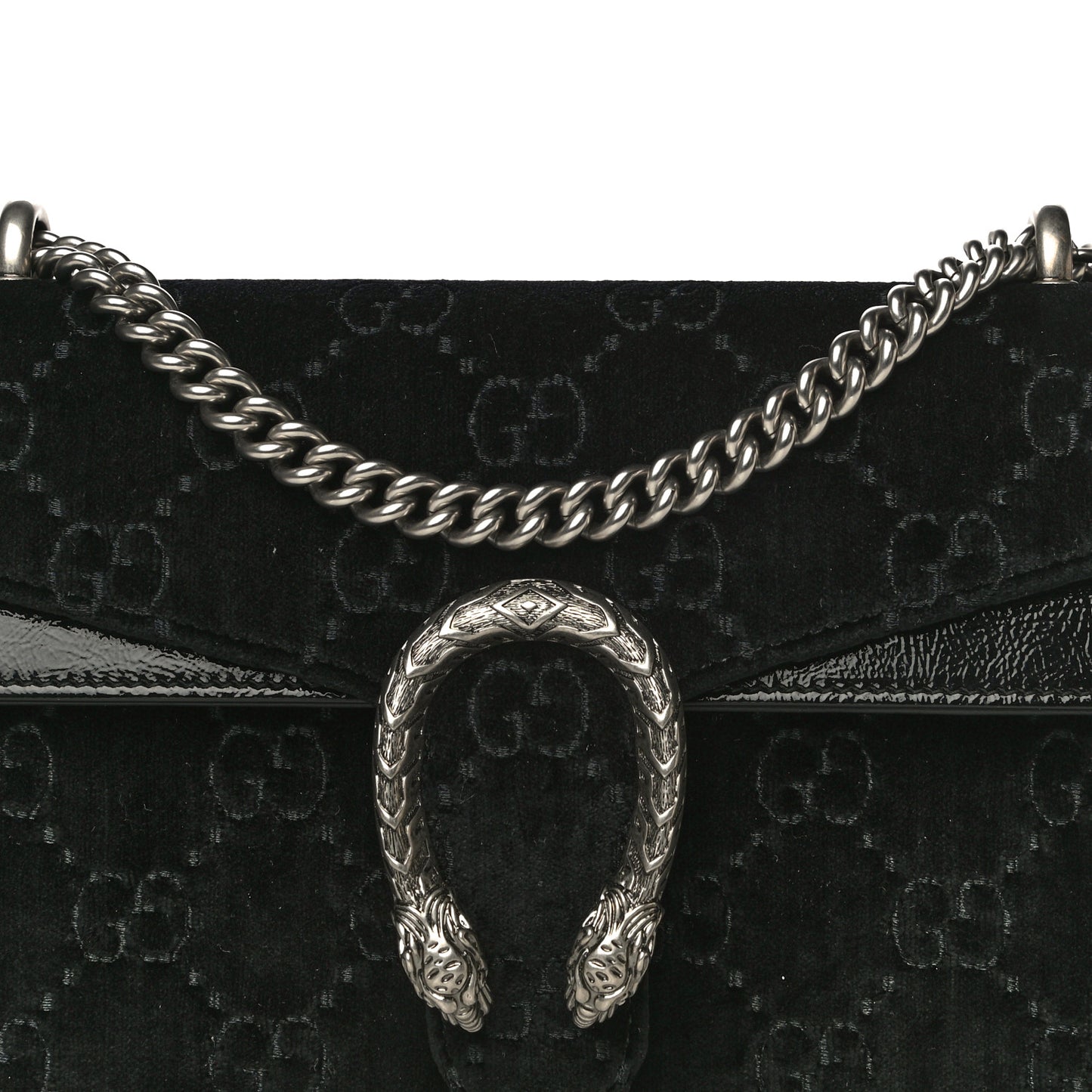 Velvet GG Monogram Small Dionysus Shoulder Bag Black