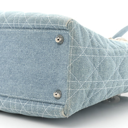 Christian Dior Denim Cannage Large Lady Dior Light Blue 8 of 19