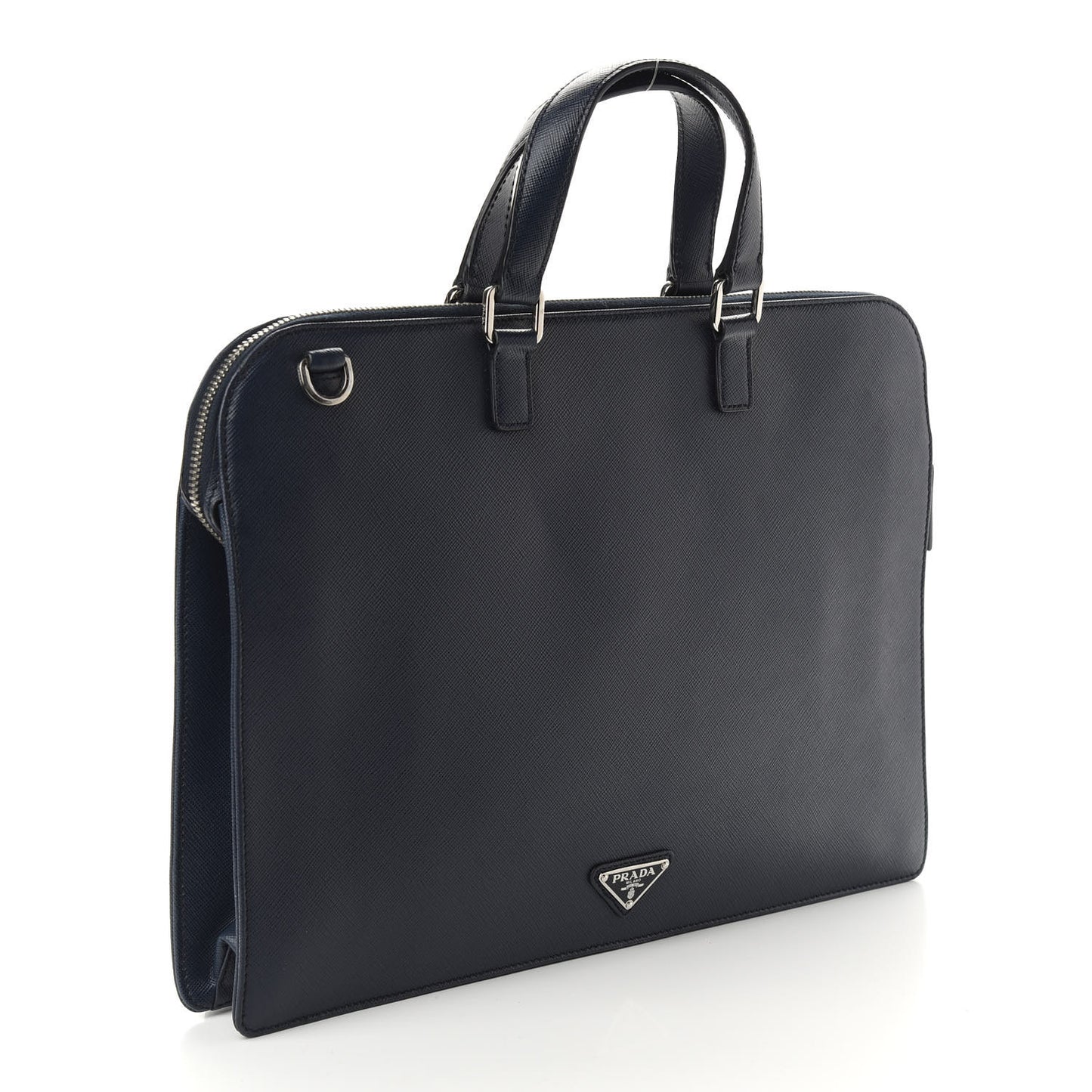 Saffiano Cuir Travel Front Zip Pocket Briefcase Baltico