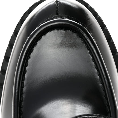 Prada Spazzolato Metal Triangle Logo 50mm Loafers 40 Black 10 of 11