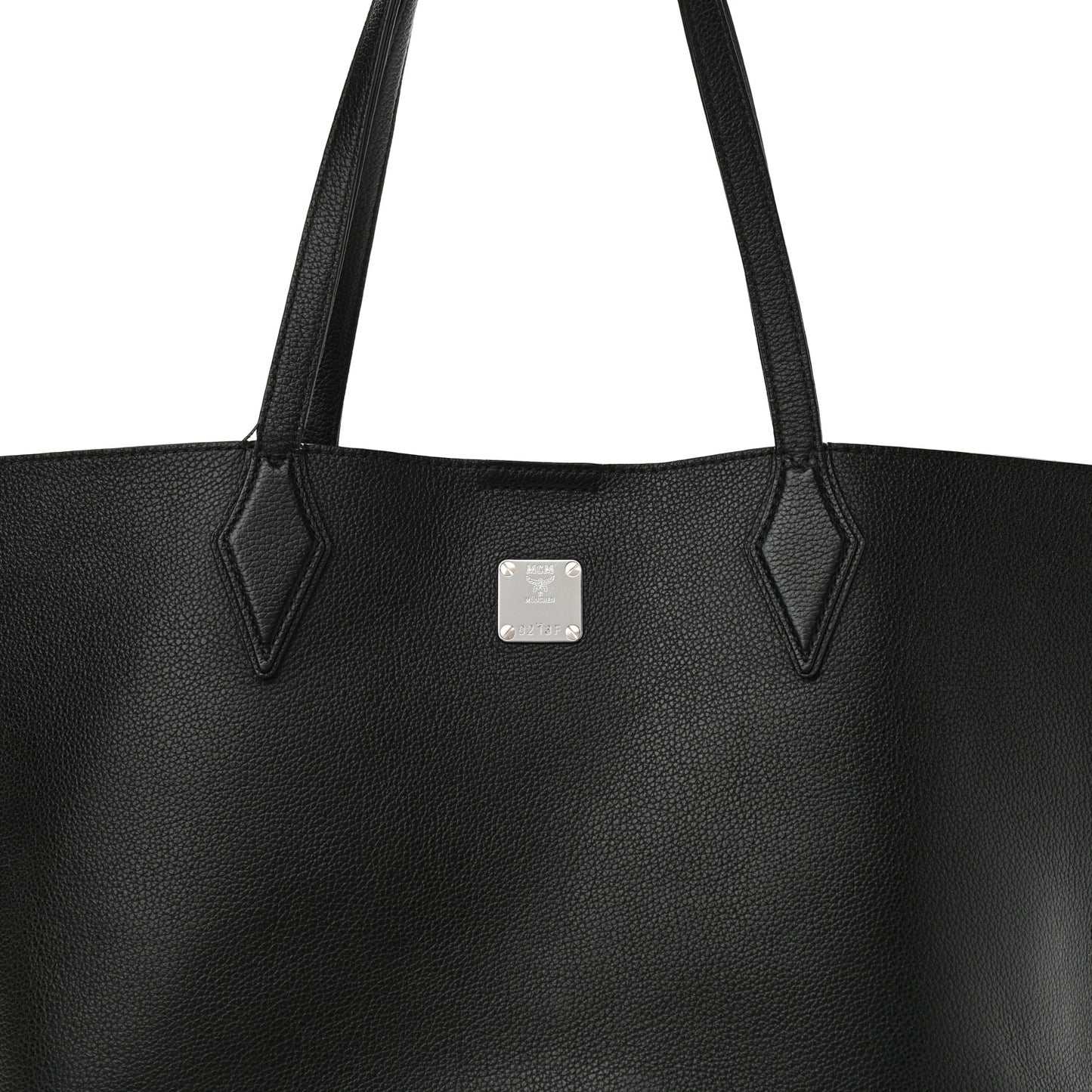 Grained Calfskin Medium Yris Shopper Tote Black