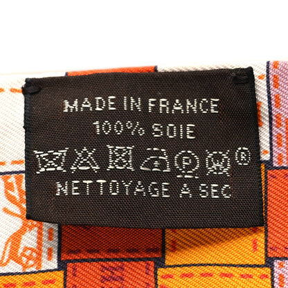 Hermes Silk Bolduc Au Carre Twilly Orange Blanc Vieux 4 of 4