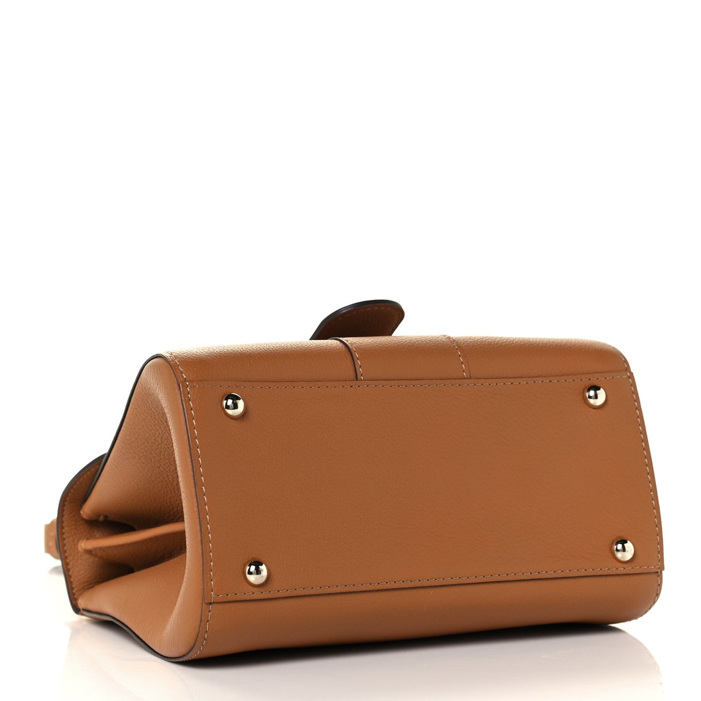 Grained Calfskin Mini Brillant Satchel Natural