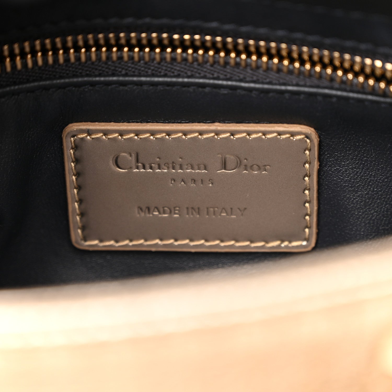 Christian Dior Metallic Patent Micro-Cannage Mini Lady Dior Champagne 6 of 10