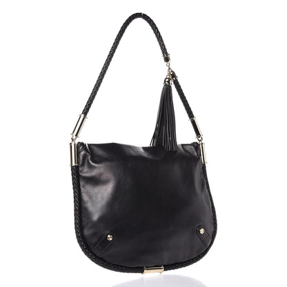 Gucci Calfskin Medium Britt Tassel Shoulder Bag Black 3 of 9