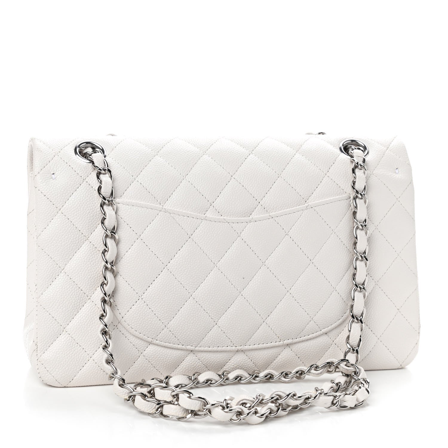 Chanel Caviar Quilted Medium Double Flap White 2 of 10