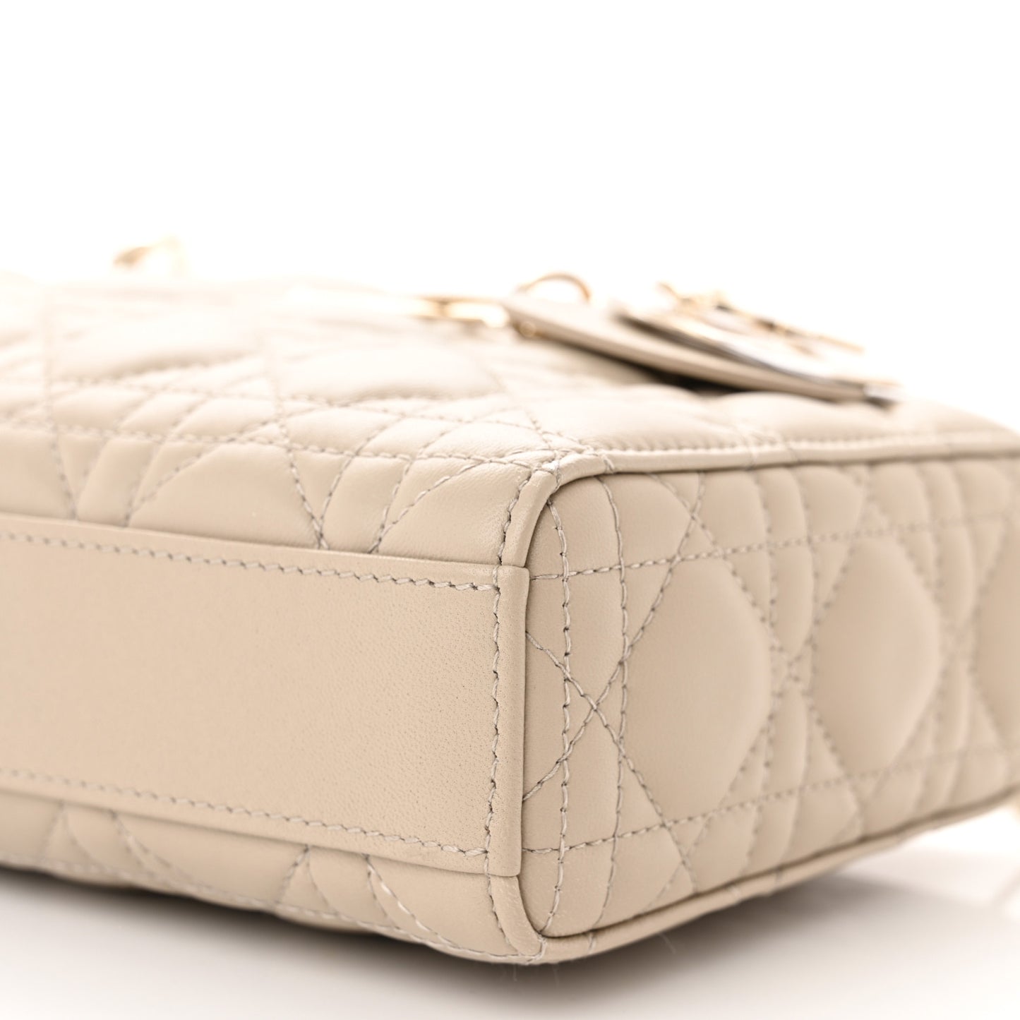Lambskin Cannage Medium Lady D-Joy Sand