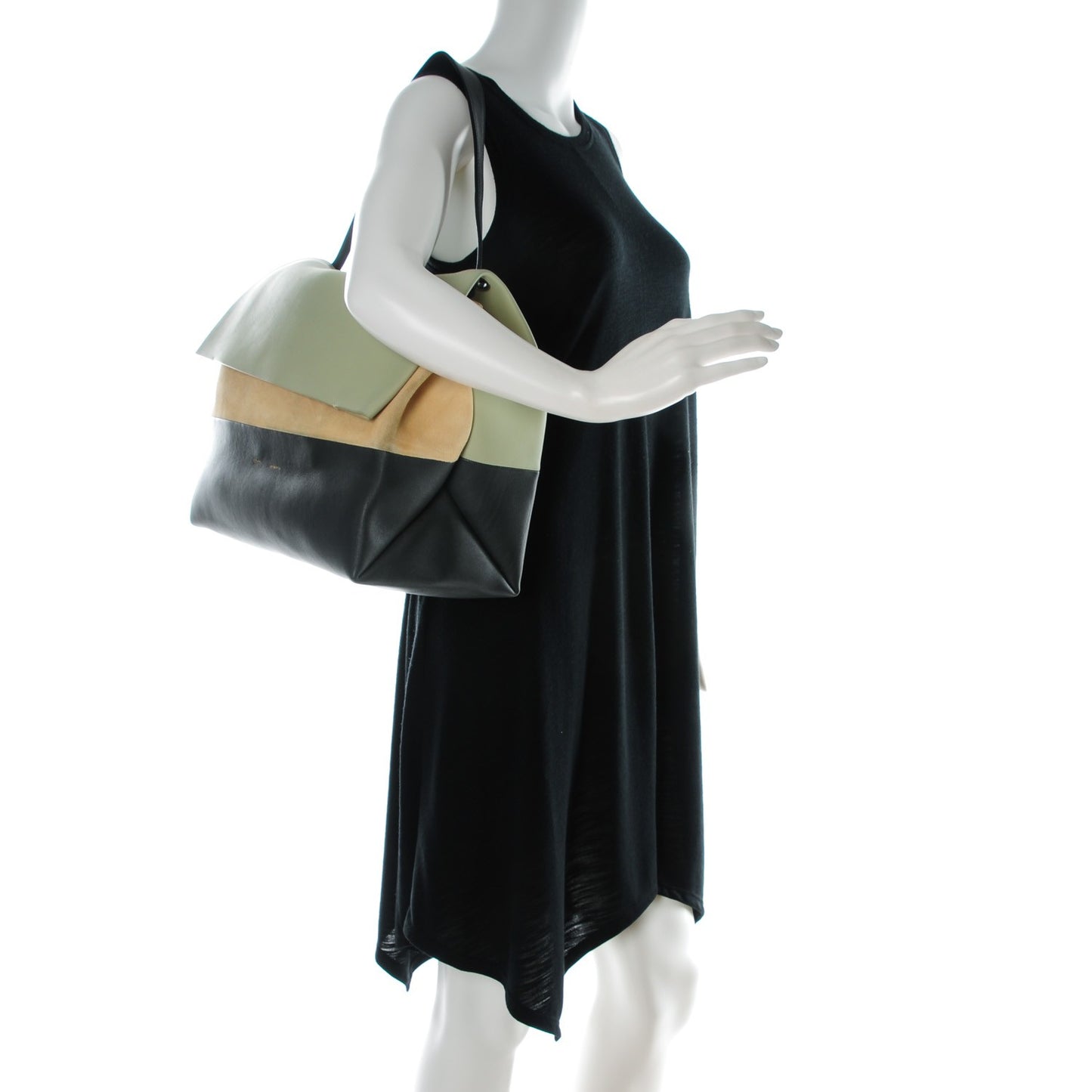 Calfskin Suede All Soft Shoulder Bag Pistachio