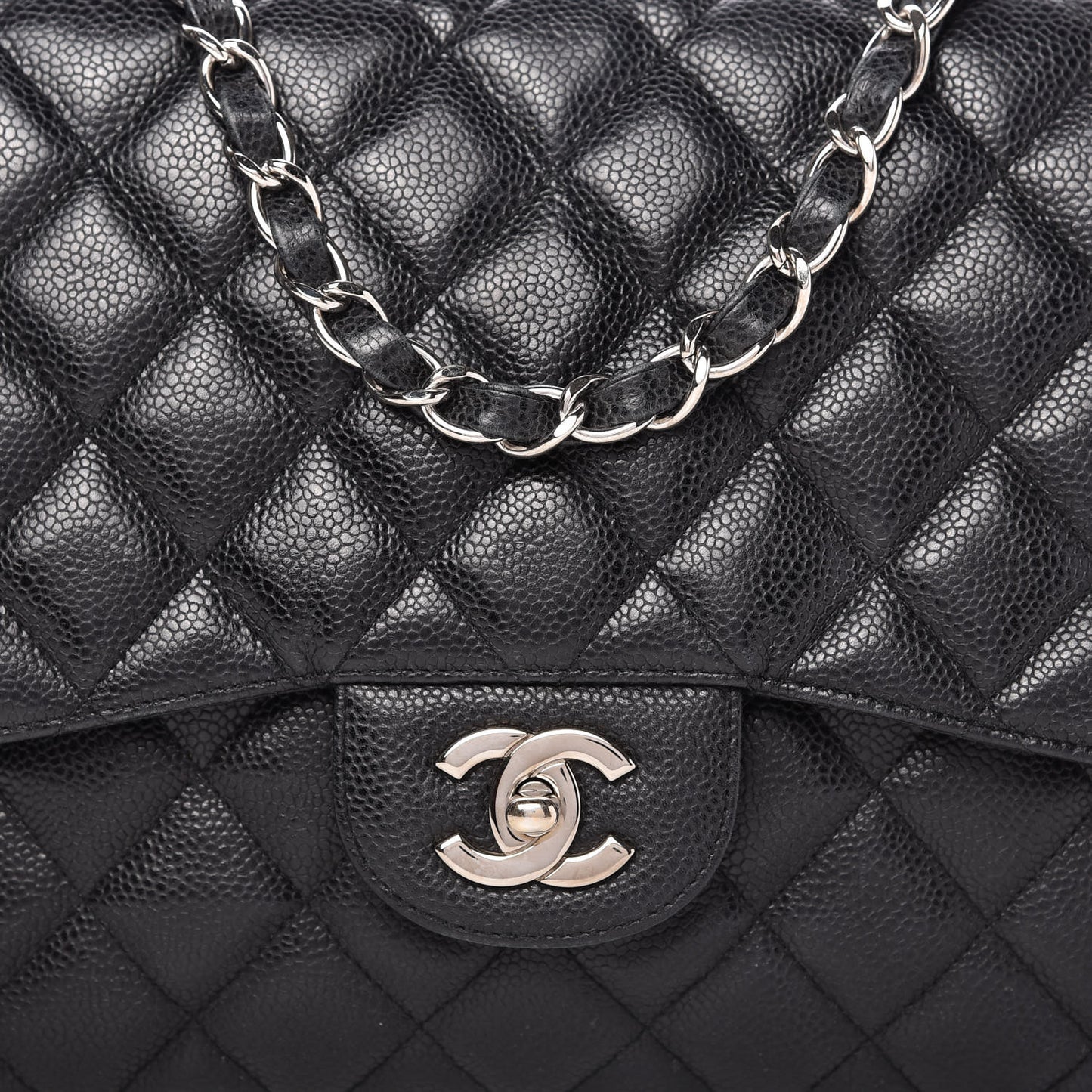 Caviar Quilted Jumbo Single Flap Black