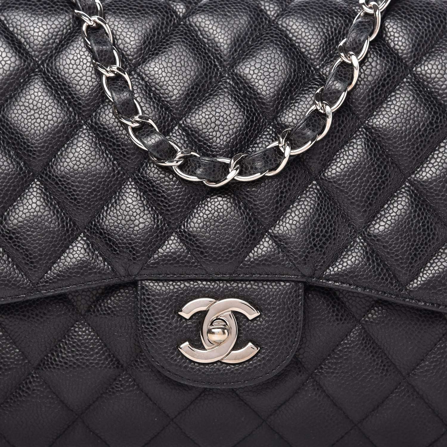 Chanel Caviar Quilted Jumbo Single Flap Black 11 of 11