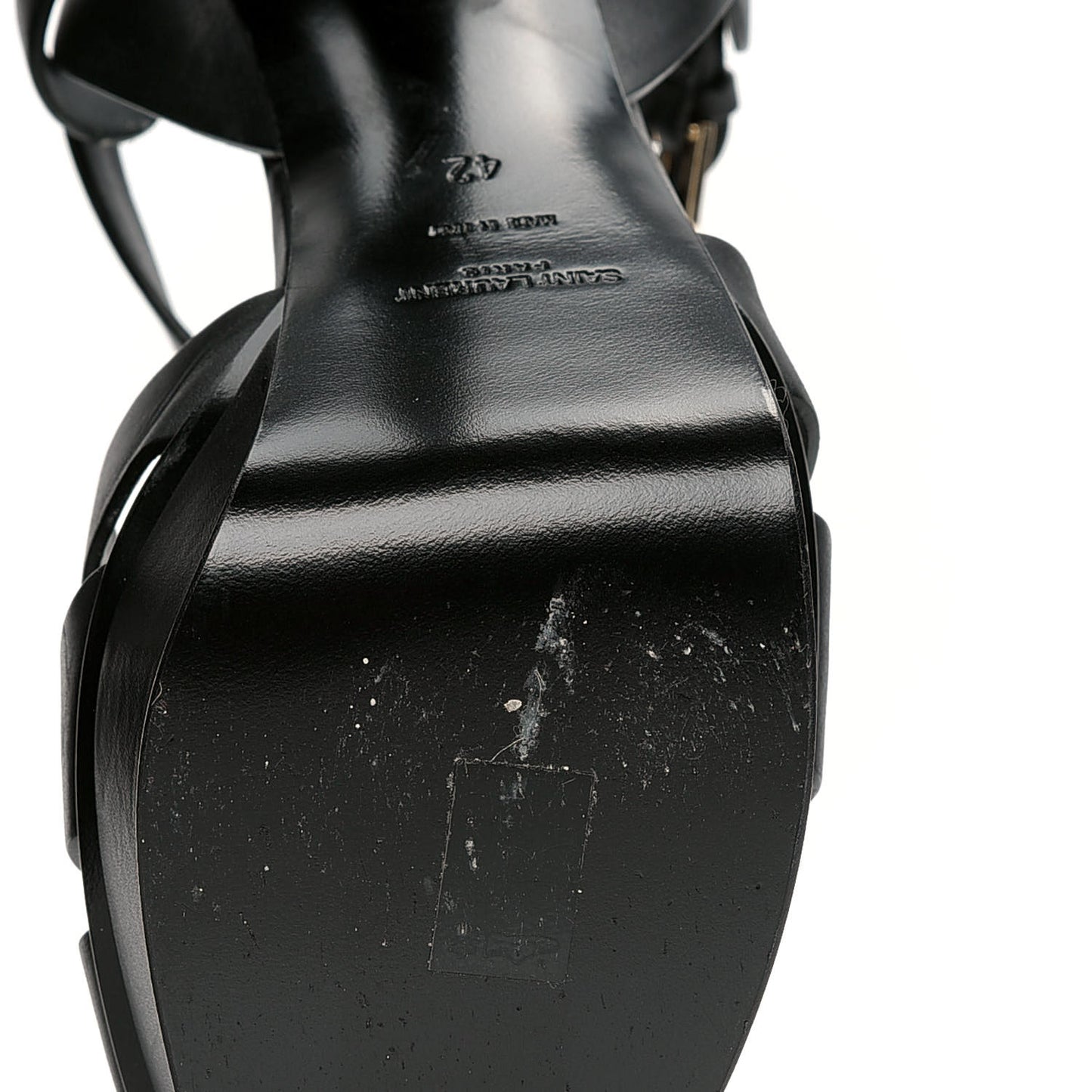 Calfskin Tribute 105 Platform Sandals 42 Black