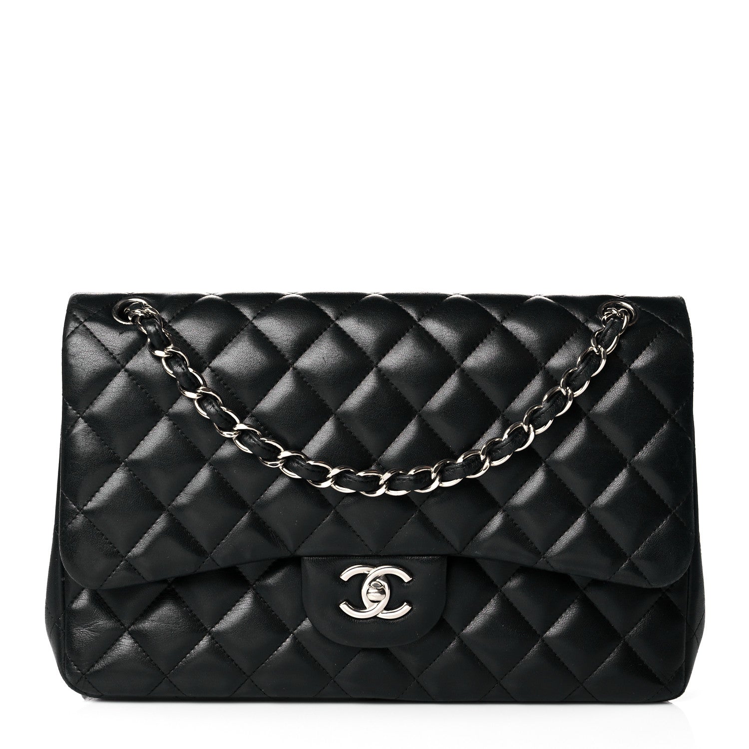 Chanel Lambskin Quilted Jumbo Double Flap Black 1 of 17
