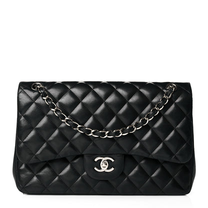 Chanel Lambskin Quilted Jumbo Double Flap Black 1 of 17