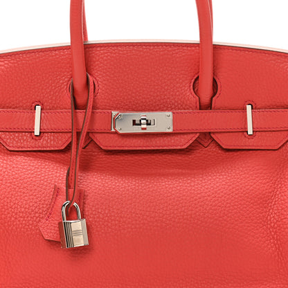 Hermes Taurillon Clemence Birkin 30 Geranium 8 of 10