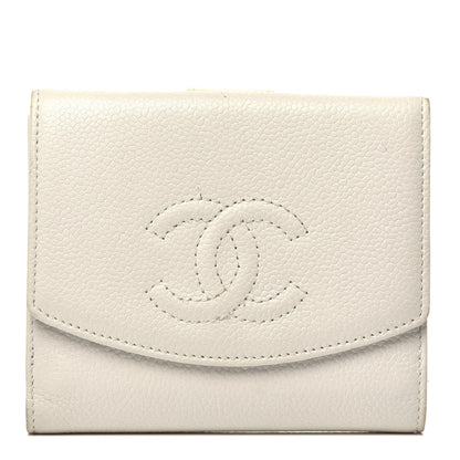 Chanel Caviar Timeless CC Compact Flap Wallet White 1 of 7