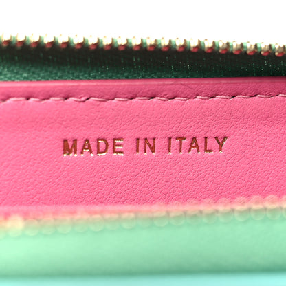 Chanel Caviar Quilted Medium Filigree Zip Around Wallet Pink Blue Green 7 of 12