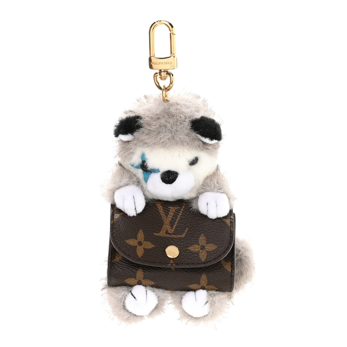 LV Monogram Cute Husky Pouch Earphones Case
