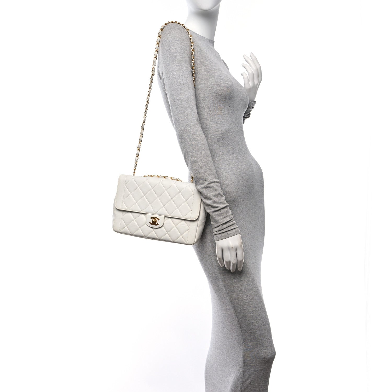 Chanel Lambskin Quilted Medium Single Flap White 2 of 11