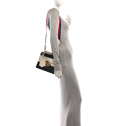Gucci Calfskin Sylvie Web Small Queen Margaret Top Handle Bag Black White 2 of 10