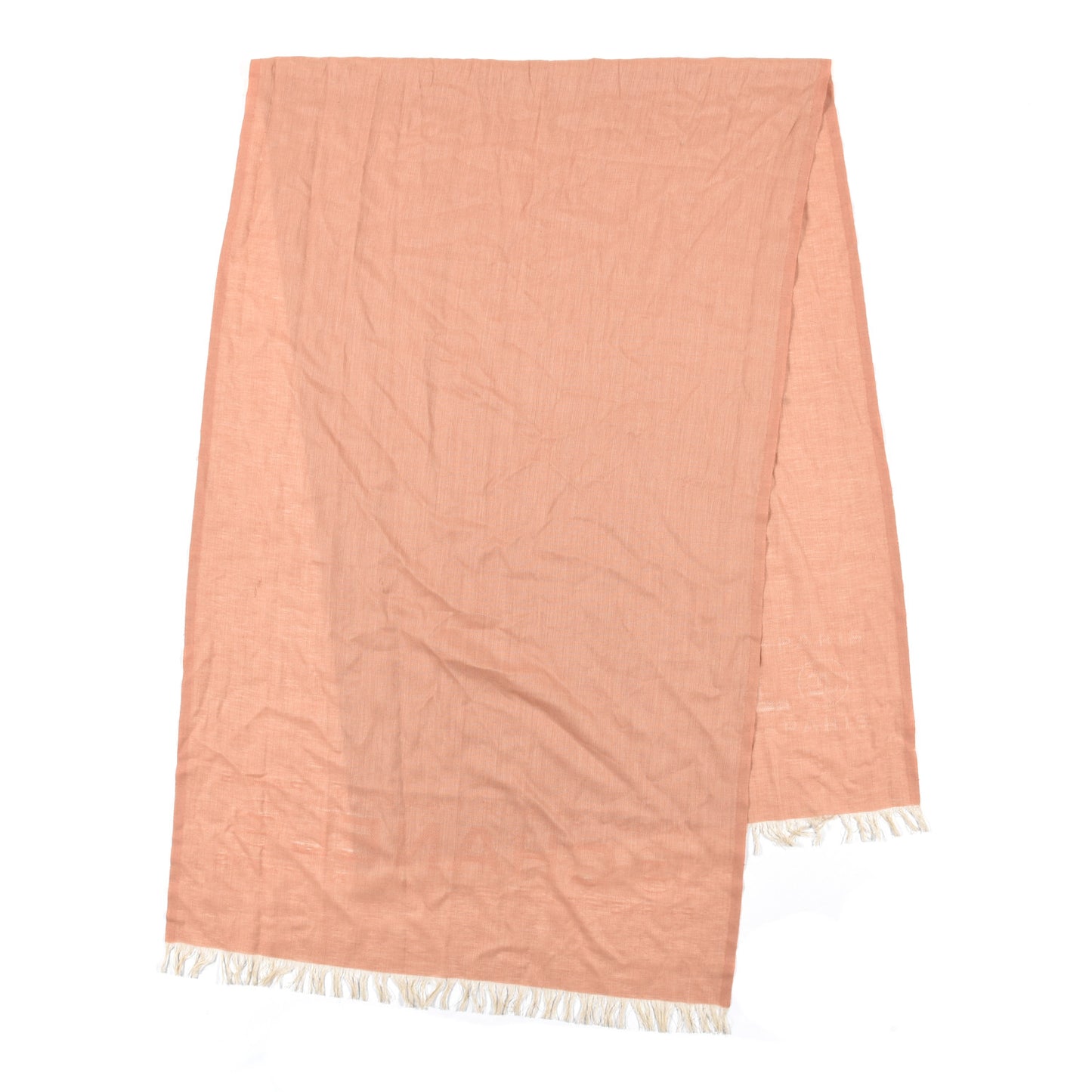 Cashmere Silk CC Rue Cambon Fringe Scarf Pink