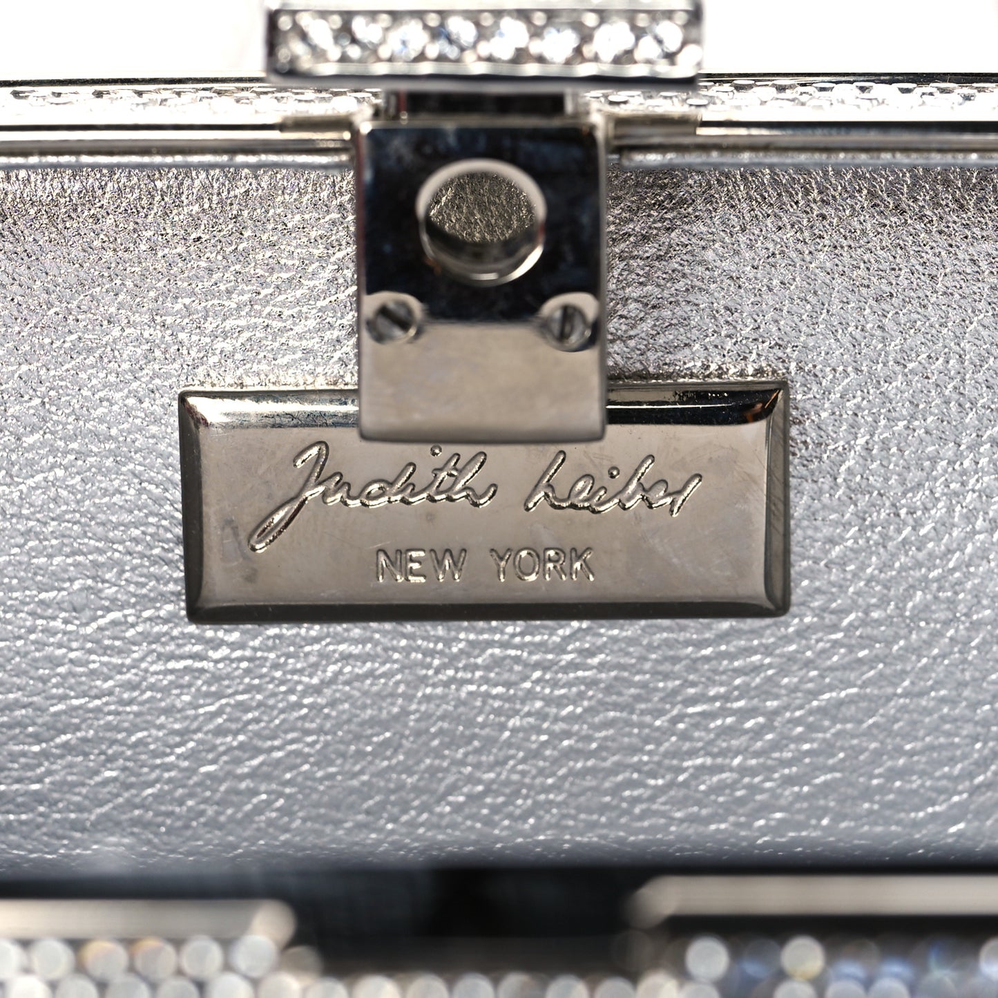 Swarovski Crystal Minaudiere Clutch Silver