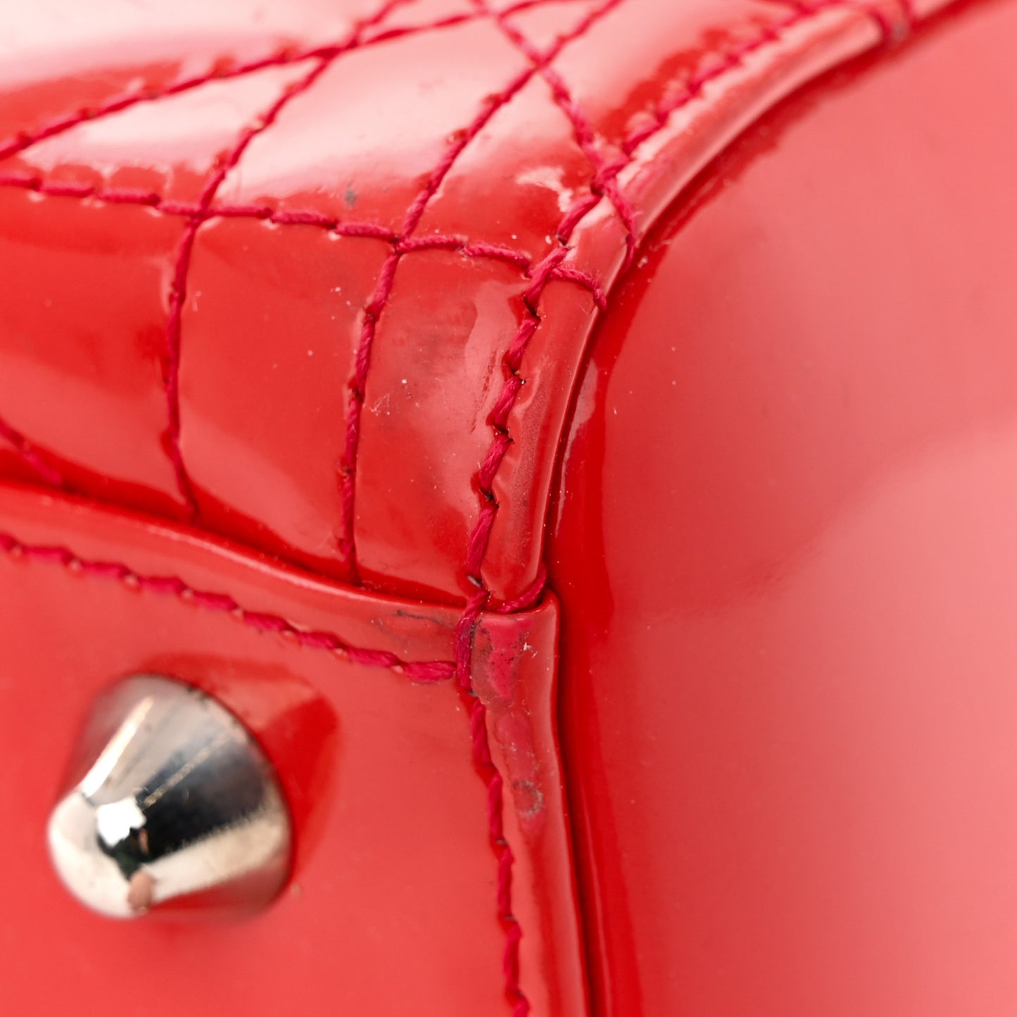 Patent Cannage Large Lady Dior Fuchsia