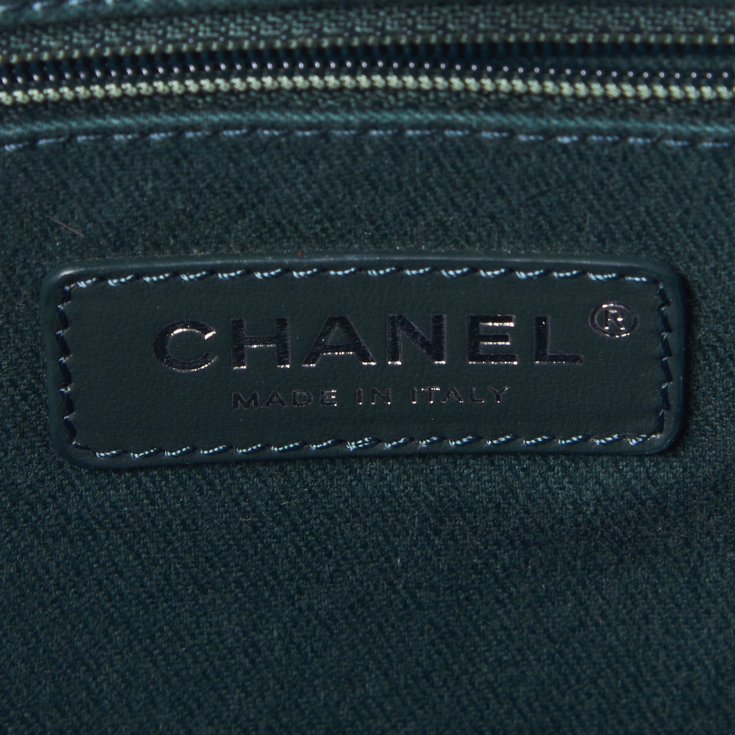 Mixed Fibers Calfskin Small Deauville Tote Green