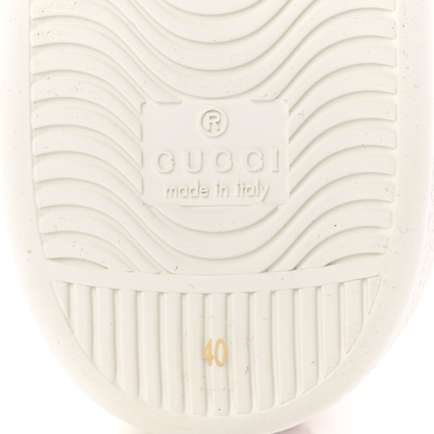 Gucci Calfskin Web GG Apple Embroidered Womens Ace Sneakers 40 White 7 of 10