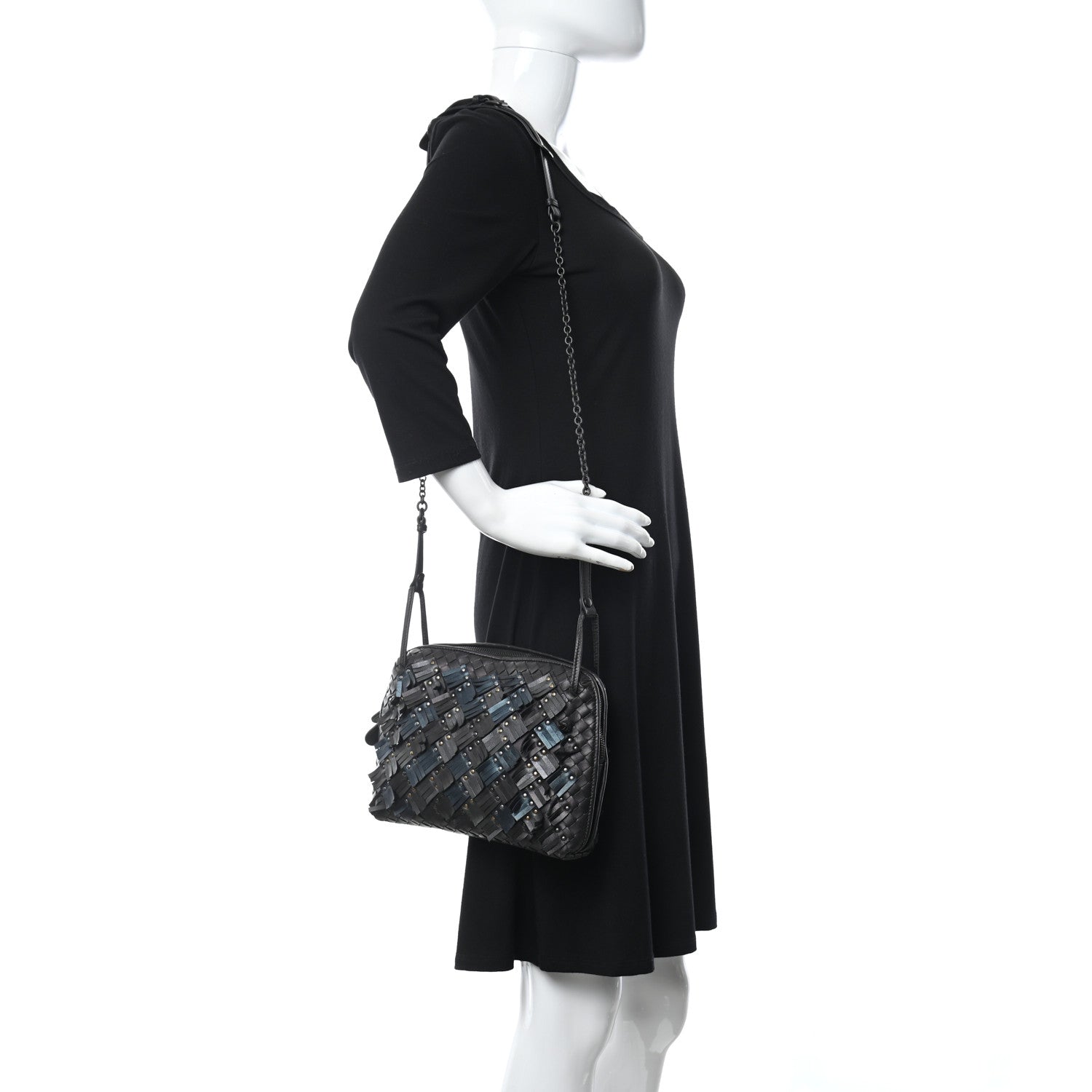 Bottega Veneta Nappa Intrecciato Fringe Studded Nodini Crossbody Messenger Multicolor 2 of 9